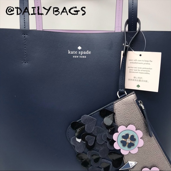 KATE SPADE MEDIUM TOTE WITH WRISLET ZIBBI NIGHT - Picture 5 of 8